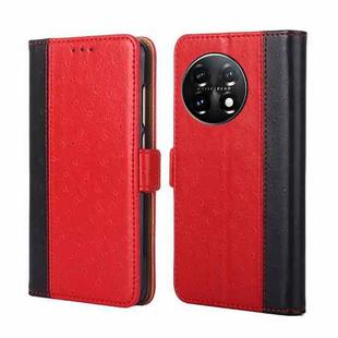 For OnePlus 11 Ostrich Texture Horizontal Flip Leather Phone Case(Red)
