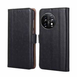 For OnePlus 11 Ostrich Texture Horizontal Flip Leather Phone Case(Black)