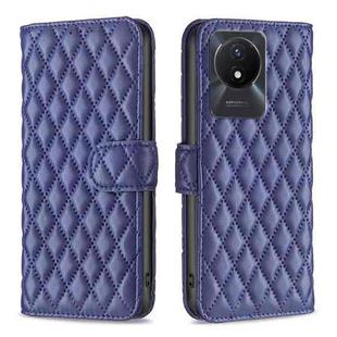 For vivo Y02 4G Diamond Lattice Wallet Leather Flip Phone Case(Blue)