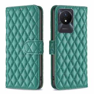 For vivo Y02 4G Diamond Lattice Wallet Leather Flip Phone Case(Green)