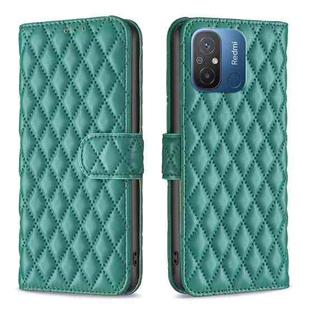 For Xiaomi Redmi 12C Diamond Lattice Wallet Leather Flip Phone Case(Green)