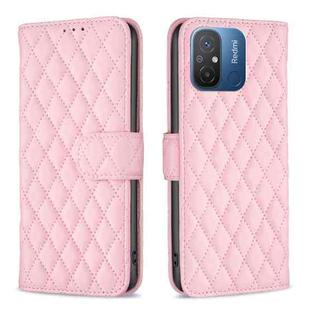 For Xiaomi Redmi 12C Diamond Lattice Wallet Leather Flip Phone Case(Pink)