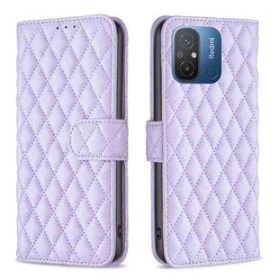For Xiaomi Redmi 12C Diamond Lattice Wallet Leather Flip Phone Case(Purple)