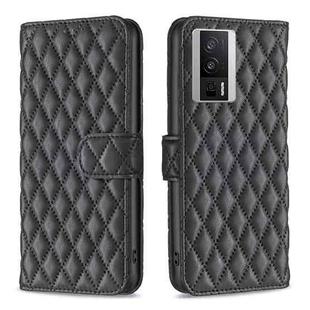 For Xiaomi Redmi K60 / K60 Pro Diamond Lattice Wallet Leather Flip Phone Case(Black)