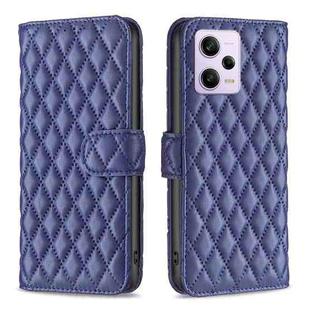For Xiaomi Redmi Note 12 Pro+ Global Diamond Lattice Wallet Leather Flip Phone Case(Blue)