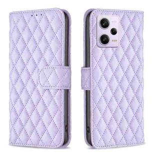For Xiaomi Redmi Note 12 Pro+ Global Diamond Lattice Wallet Leather Flip Phone Case(Purple)