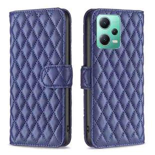 For Xiaomi Redmi Note 12 Global Diamond Lattice Wallet Leather Flip Phone Case(Blue)