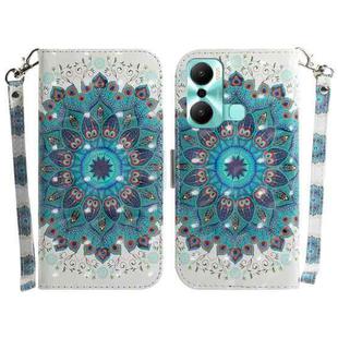 For Infinix Hot 20 Play 3D Colored Pattern Flip Leather Phone Case(Peacock Wreath)