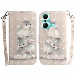 For Infinix Hot 20 Play 3D Colored Pattern Flip Leather Phone Case(Squirrels)