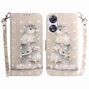 For OPPO A58 3D Colored Pattern Flip Leather Phone Case(Squirrels)