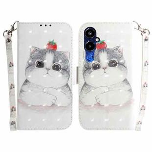 For Tecno Pova 4 Pro 3D Colored Pattern Flip Leather Phone Case(Cute Cat)