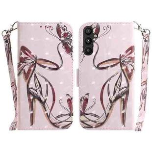 For Samsung Galaxy A34 5G 3D Colored Pattern Flip Leather Phone Case(Butterfly High-heeled)