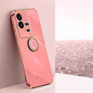 For vivo iQOO 11 Pro 5G XINLI Straight Edge 6D Electroplate TPU Phone Case with Ring Holder(Hawthorn Red)