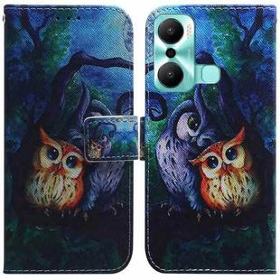 For Infinix Hot 20 Play Coloured Drawing Flip Leather Phone Case(Oil Painting Owl)