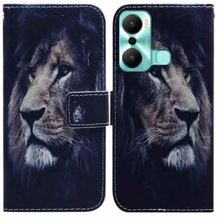 For Infinix Hot 20 Play Coloured Drawing Flip Leather Phone Case(Lion)