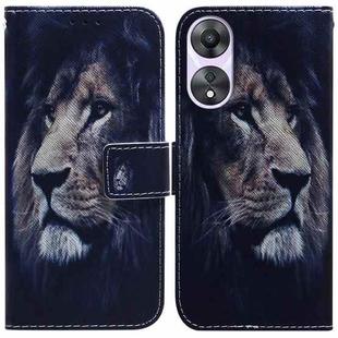 For OPPO A58 Coloured Drawing Flip Leather Phone Case(Lion)