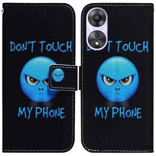 For OPPO A58 Coloured Drawing Flip Leather Phone Case(Anger)