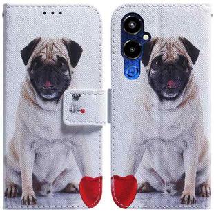 For Tecno Pova 4 Pro Coloured Drawing Flip Leather Phone Case(Pug)