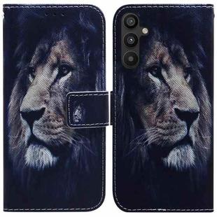 For Samsung Galaxy A54 5G Coloured Drawing Flip Leather Phone Case(Lion)