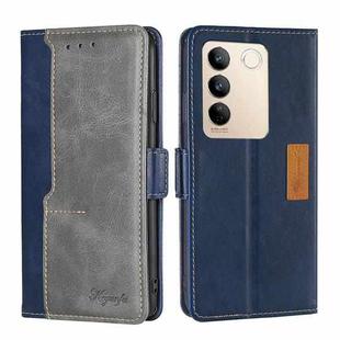 For vivo S16 / S16 Pro Contrast Color Side Buckle Leather Phone Case(Blue + Grey)