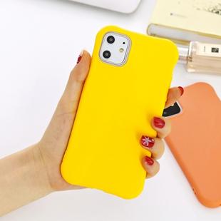 For iPhone 11 Solid Color TPU Slim Shockproof Protective Case(Yellow)