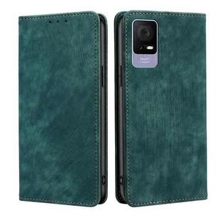 For TCL 405 / 406 / 408 RFID Anti-theft Brush Magnetic Leather Phone Case(Green)