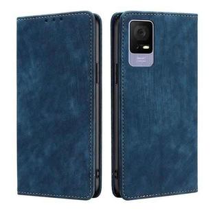 For TCL 405 / 406 / 408 RFID Anti-theft Brush Magnetic Leather Phone Case(Blue)