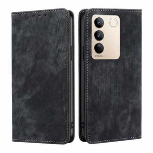 For vivo S16 / S16 Pro RFID Anti-theft Brush Magnetic Leather Phone Case(Black)