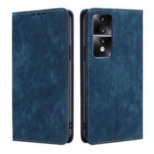 For Honor 80 GT RFID Anti-theft Brush Magnetic Leather Phone Case(Blue)