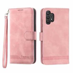For Samsung Galaxy A32 4G Dierfeng Dream Line TPU + PU Leather Phone Case(Pink)