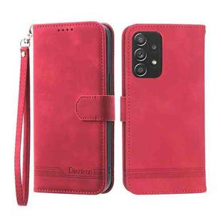 For Samsung Galaxy A52 5G / 4G Dierfeng Dream Line TPU + PU Leather Phone Case(Red)