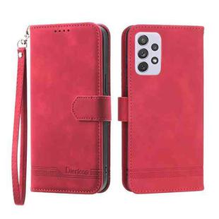For Samsung Galaxy A72 5G / 4G Dierfeng Dream Line TPU + PU Leather Phone Case(Red)