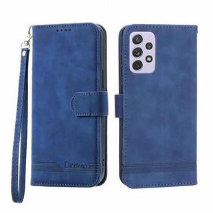 For Samsung Galaxy A72 5G / 4G Dierfeng Dream Line TPU + PU Leather Phone Case(Blue)