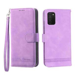 For Samsung Galaxy A03s 164mm Dierfeng Dream Line TPU + PU Leather Phone Case(Purple)