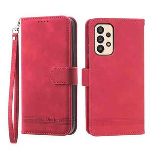 For Samsung Galaxy A33 Dierfeng Dream Line TPU + PU Leather Phone Case(Red)
