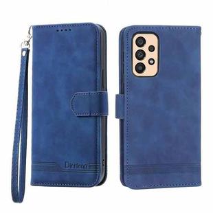 For Samsung Galaxy A33 Dierfeng Dream Line TPU + PU Leather Phone Case(Blue)