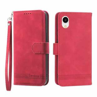 For Samsung Galaxy A22e 5G JP Version Dierfeng Dream Line TPU + PU Leather Phone Case(Red)