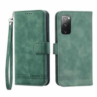 For Samsung Galaxy S20 FE Dierfeng Dream Line TPU + PU Leather Phone Case(Green)