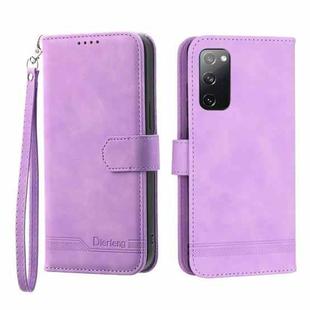 For Samsung Galaxy S20 FE Dierfeng Dream Line TPU + PU Leather Phone Case(Purple)
