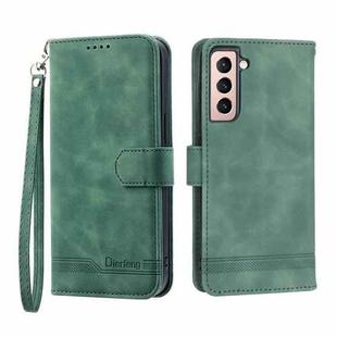 For Samsung Galaxy S21 5G Dierfeng Dream Line TPU + PU Leather Phone Case(Green)