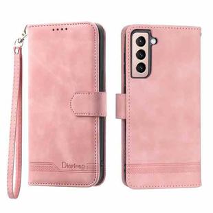 For Samsung Galaxy S21+ 5G Dierfeng Dream Line TPU + PU Leather Phone Case(Pink)