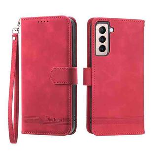 For Samsung Galaxy S21+ 5G Dierfeng Dream Line TPU + PU Leather Phone Case(Red)