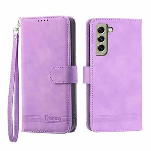 For Samsung Galaxy S21 FE 5G Dierfeng Dream Line TPU + PU Leather Phone Case(Purple)