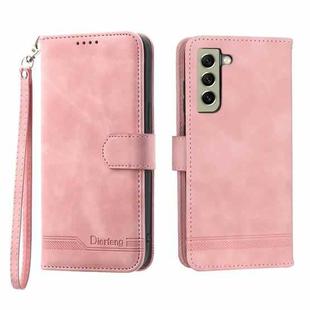 For Samsung Galaxy S21 FE 5G Dierfeng Dream Line TPU + PU Leather Phone Case(Pink)