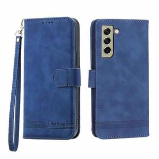 For Samsung Galaxy S21 FE 5G Dierfeng Dream Line TPU + PU Leather Phone Case(Blue)