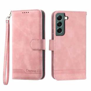 For Samsung Galaxy S22+ 5G Dierfeng Dream Line TPU + PU Leather Phone Case(Pink)