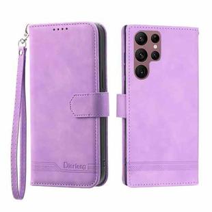 For Samsung Galaxy S22 Ultra 5G Dierfeng Dream Line TPU + PU Leather Phone Case(Purple)