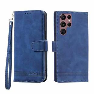 For Samsung Galaxy S22 Ultra 5G Dierfeng Dream Line TPU + PU Leather Phone Case(Blue)