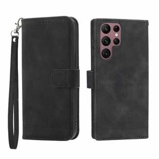 For Samsung Galaxy S22 Ultra 5G Dierfeng Dream Line TPU + PU Leather Phone Case(Black)