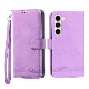 For Samsung Galaxy S23 5G Dierfeng Dream Line TPU + PU Leather Phone Case(Purple)